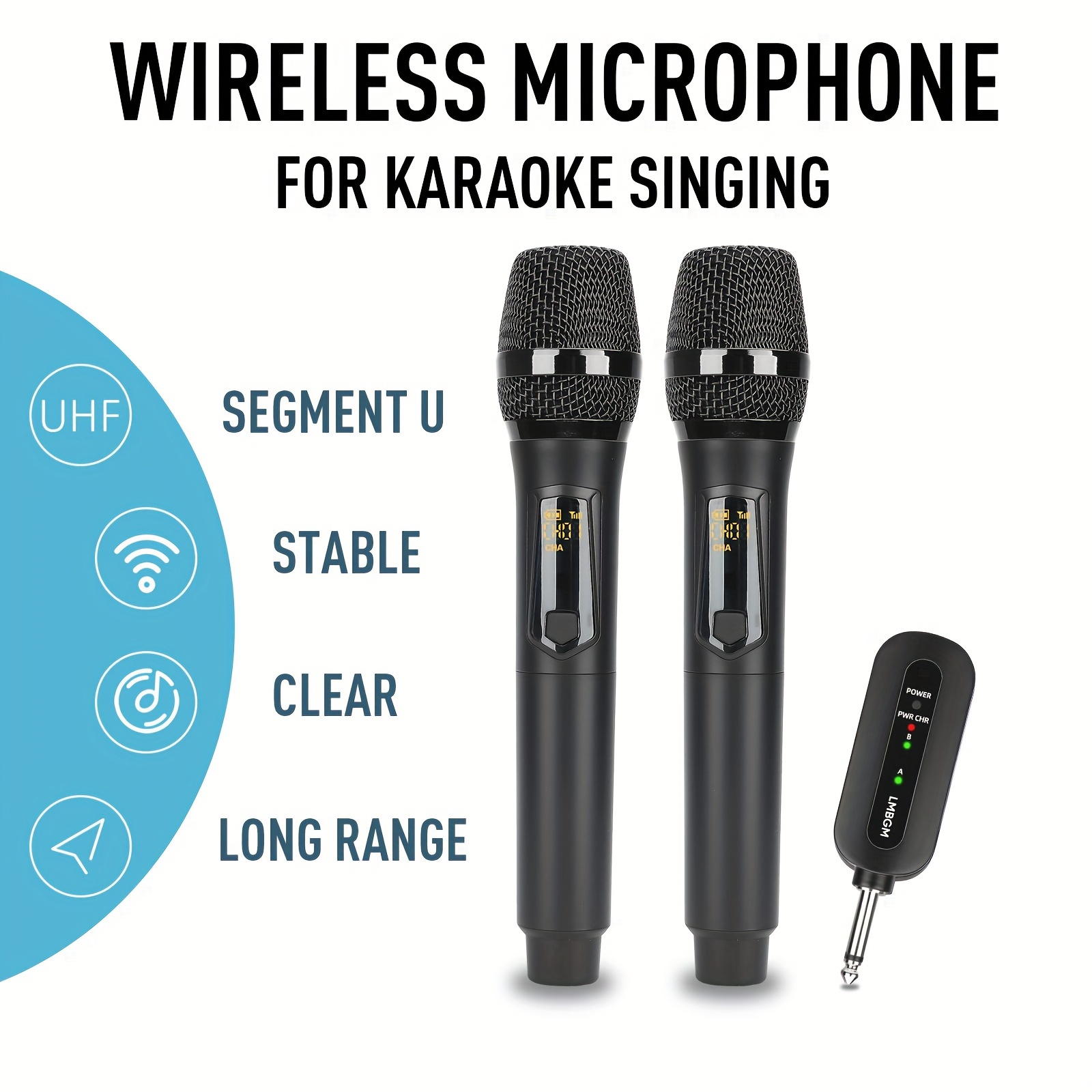 W 3 Wireless Microphones Dual Uhf Dynamic Microphone Temu United