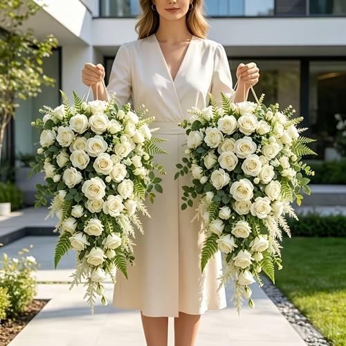 1pc of realistic large white rose vine featuring roses and green leaves diy decoration suitable for valentines day gifts spring wedding accessories wedding scene decoration outdoor garden decor indoor hanging