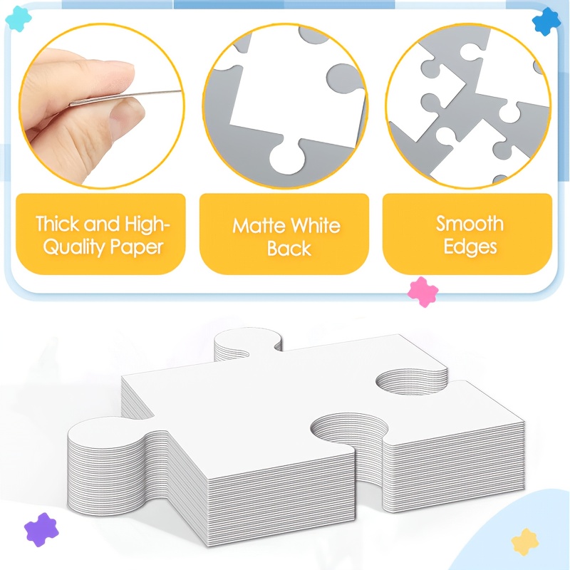 15pcs Blank Paintable Jigsaw Puzzles for Creative Fun