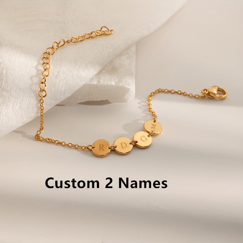 Personalized Engravable Bracelet with Round Pendant