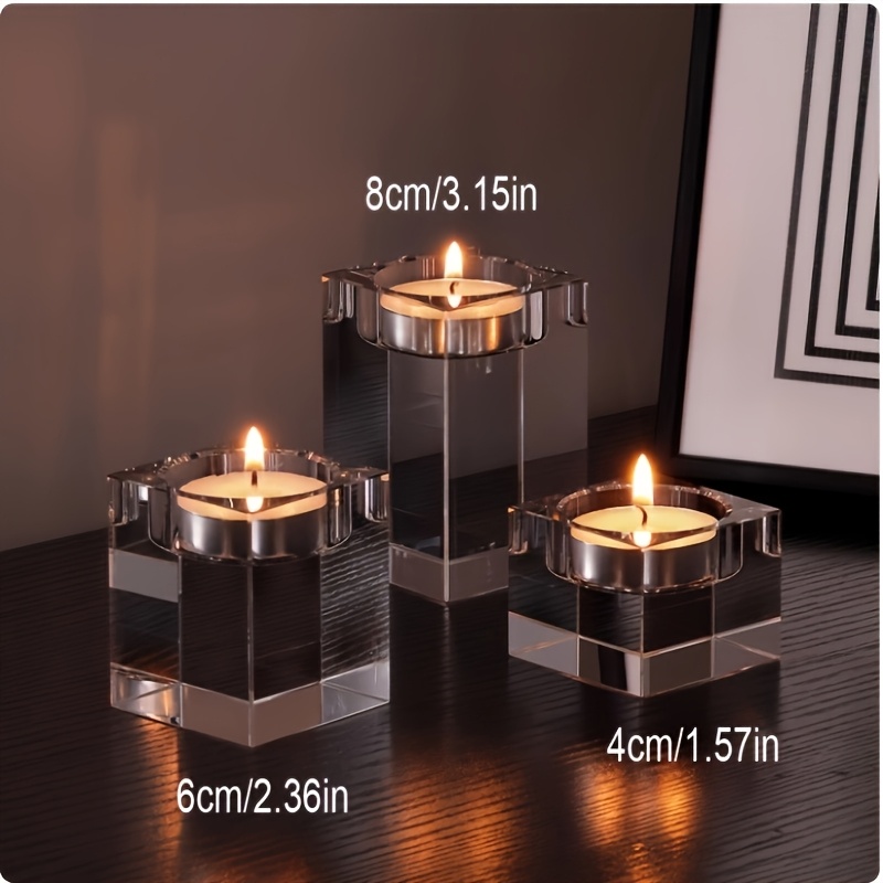 Home Wedding Decor Ornaments 3pcs Set 4x6x8cm Crystal Candelabra (candles Not Included)
