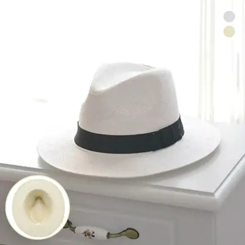 panama hat with braided trim vintage bowler jazz caps summer outdoor music festival wedding party elegant straw fedora adjustable headband