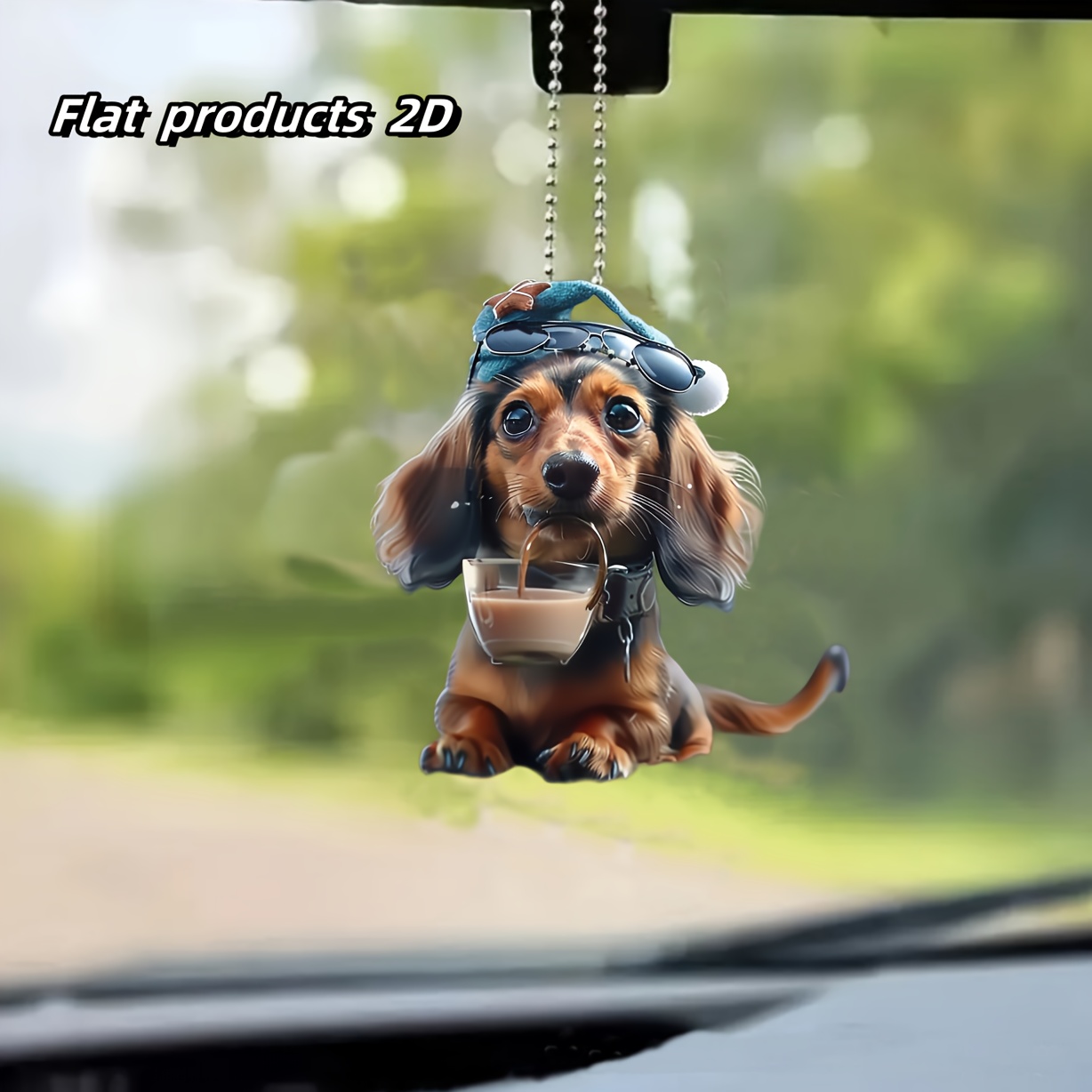 

Dachshund Sipping Coffee Acrylic Keychain - Perfect For Car & Home Decor, Christmas Ornament, Holiday Gift