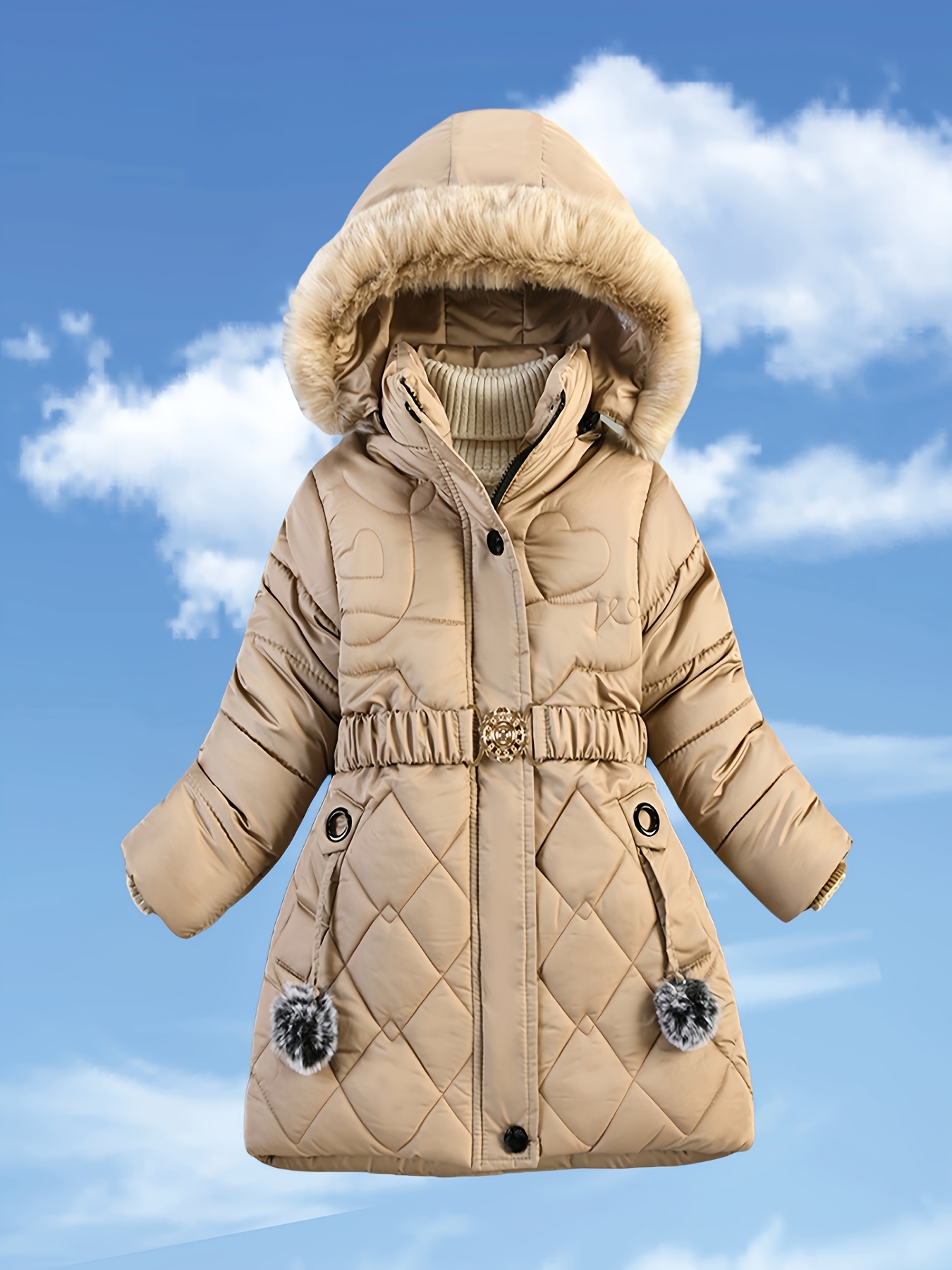 Giacca Invernale Lunga Per Bambina 6-12 Anni – Cutemile, Impermeabile, Con Cappuccio, Effetto Metallizzato
