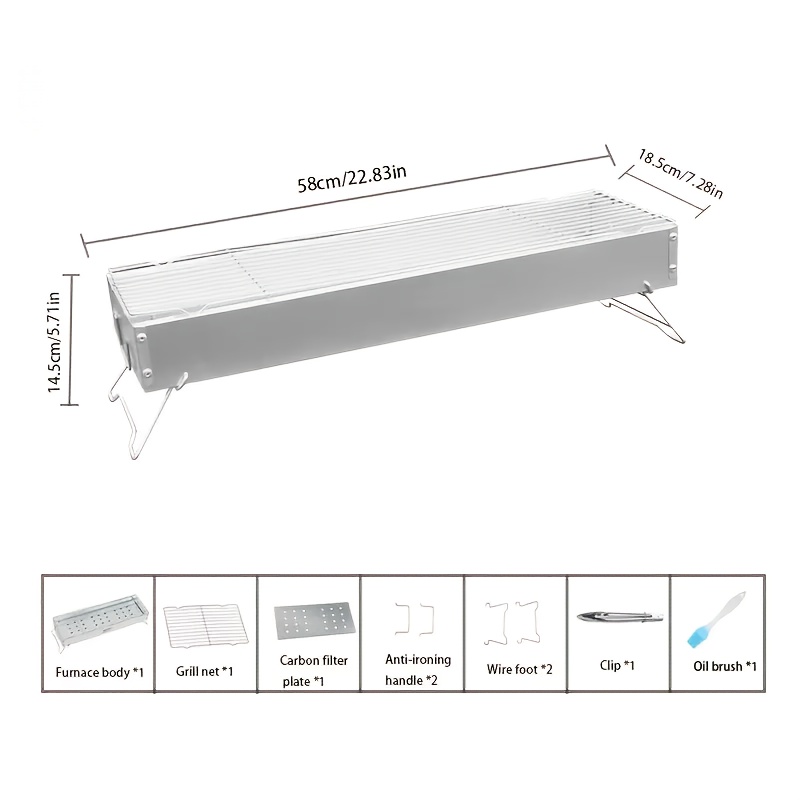 TEMU Party Tea Stove, 5/9pcs Camping Grill, Portable Household Smokeless Charcoal Stove, Outdoor Folding Grill, Garden Charcoal Grill Portable Grill,