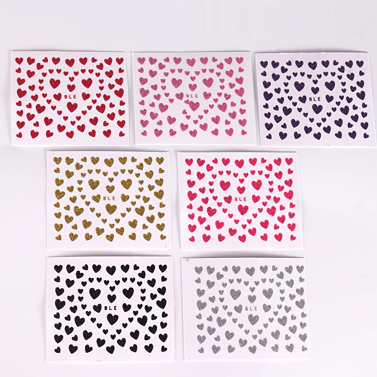 Heart Nail Art Stickers 3d Sparkling Valentine's Day Heart Elegant Design Self-adhesive Nail Decals Festive Manicure Supplies Nail Art Decoration For Women And