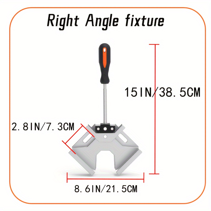 4 piece right angle clamp set for woodworking adjustable height non slip handles detachable surface compatible with drills and saws details 4