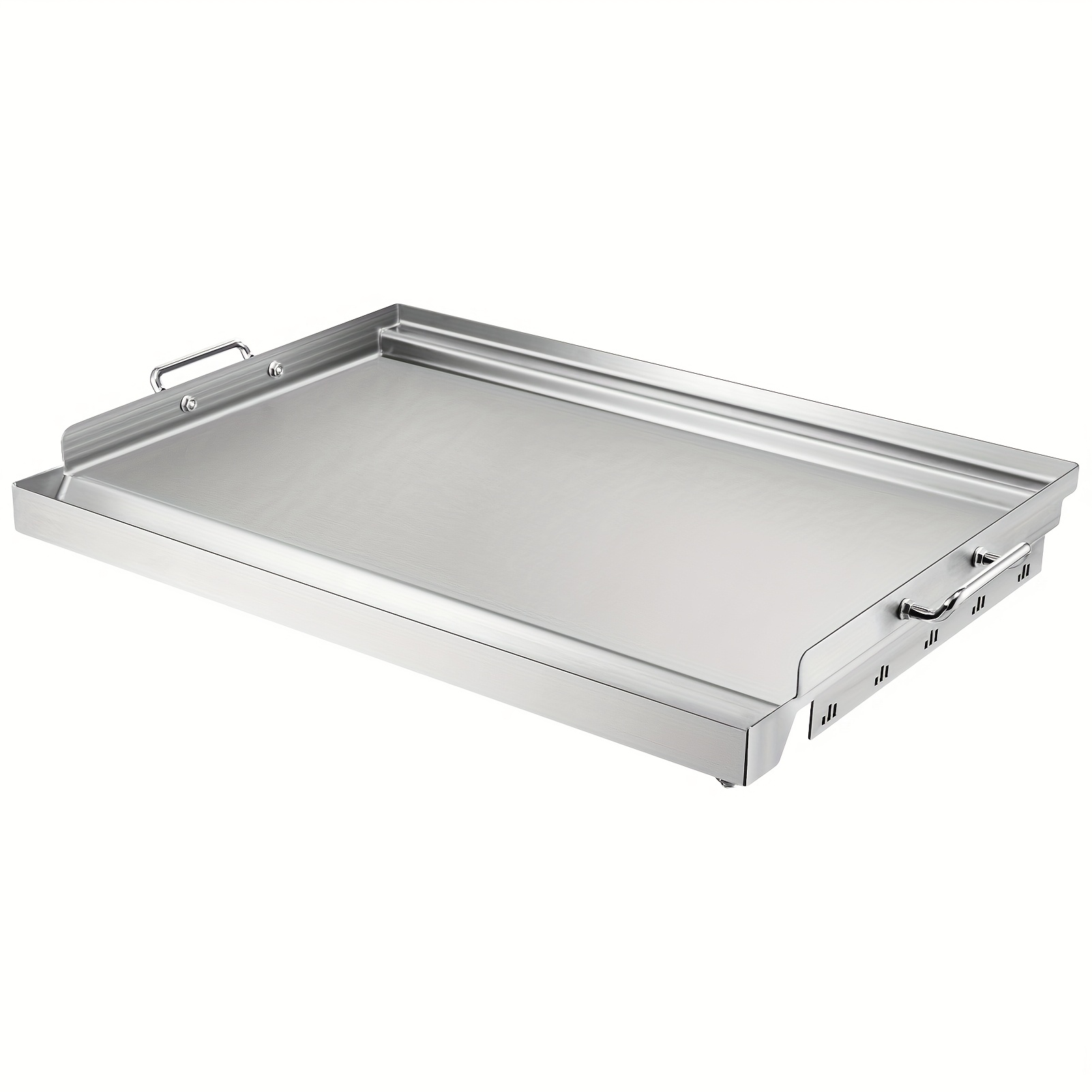 Universal Stainless Steel BBQ Griddle - 23x16 Inch Flat Top With Built-in Jalapeño Rack For Grills & Stoves