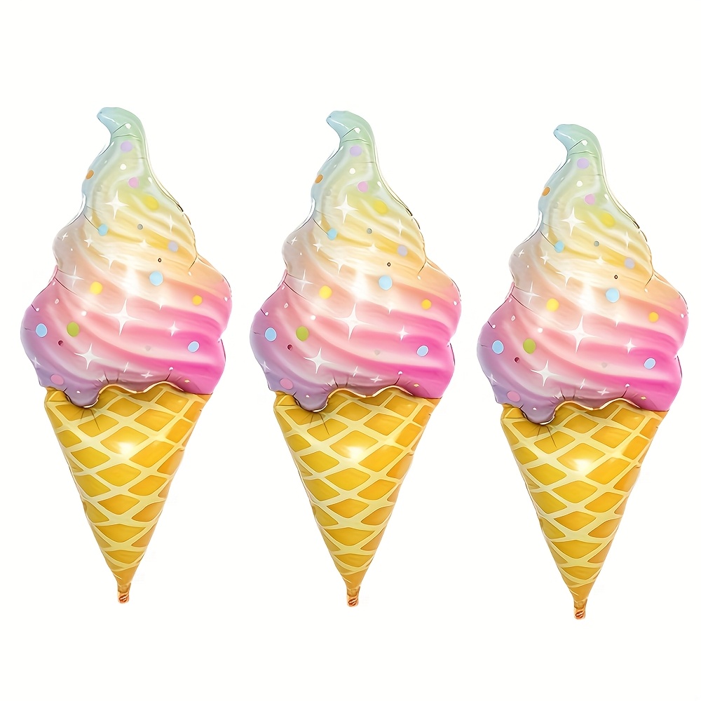 Image of Jumbo Ice Cream Foil Balloons Party Decorations-38 Inches Ice Cream Themed Party Supplies Candy Balloons For Summer Beach Birthday Party