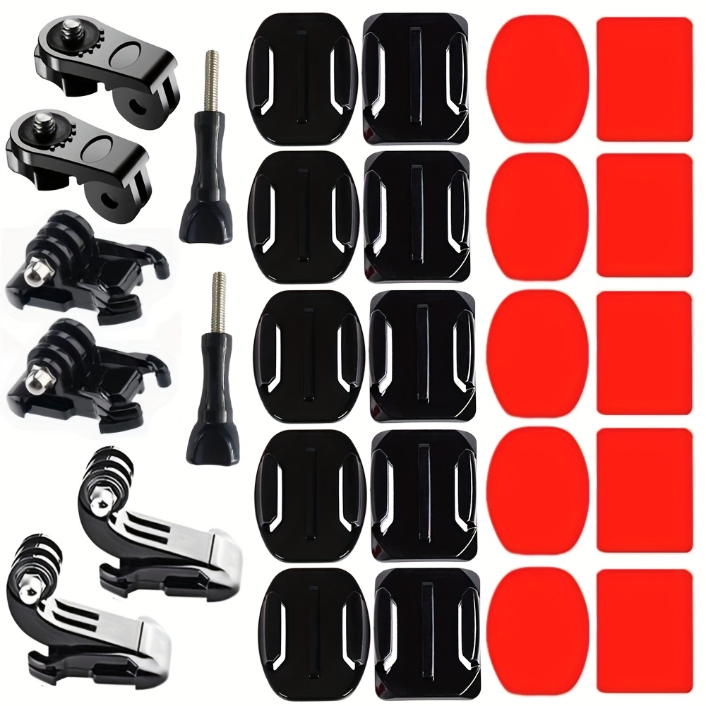 TEMU 28pcs Helmet Adhesive Mounts And Adapter Kit For Action Cameras, For Action Camera Accessories