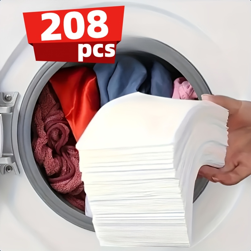 TEMU Confezione da 208 fogli assorbi-colori per bucato, previene il trasferimento di e protegge i vestiti sbiadimento