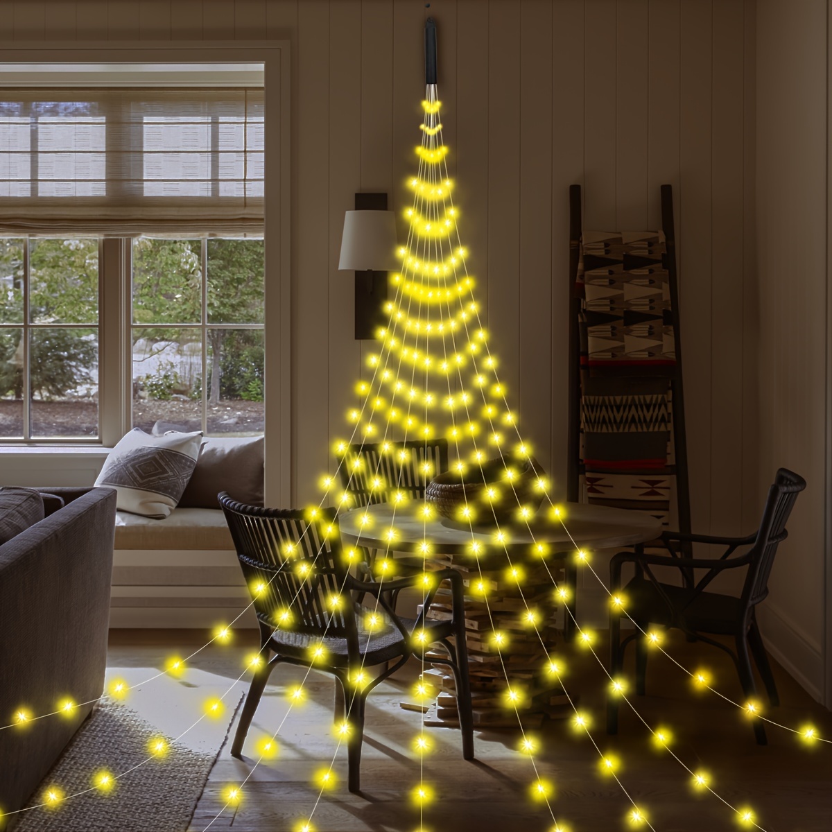 Albero di Natale Cascata Luci LED Interni Esterni 576 LED 3,6 m