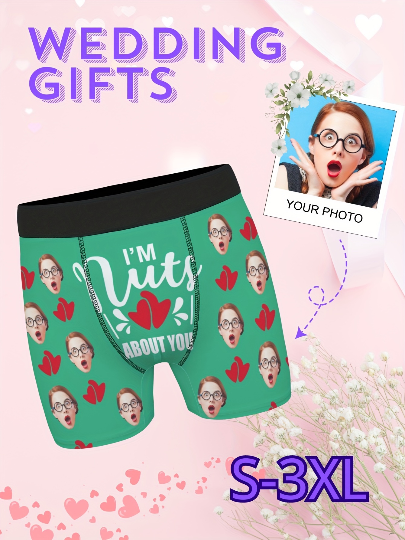 Custom Men's Underwear Face Photo Personalized Boxer Briefs Temu