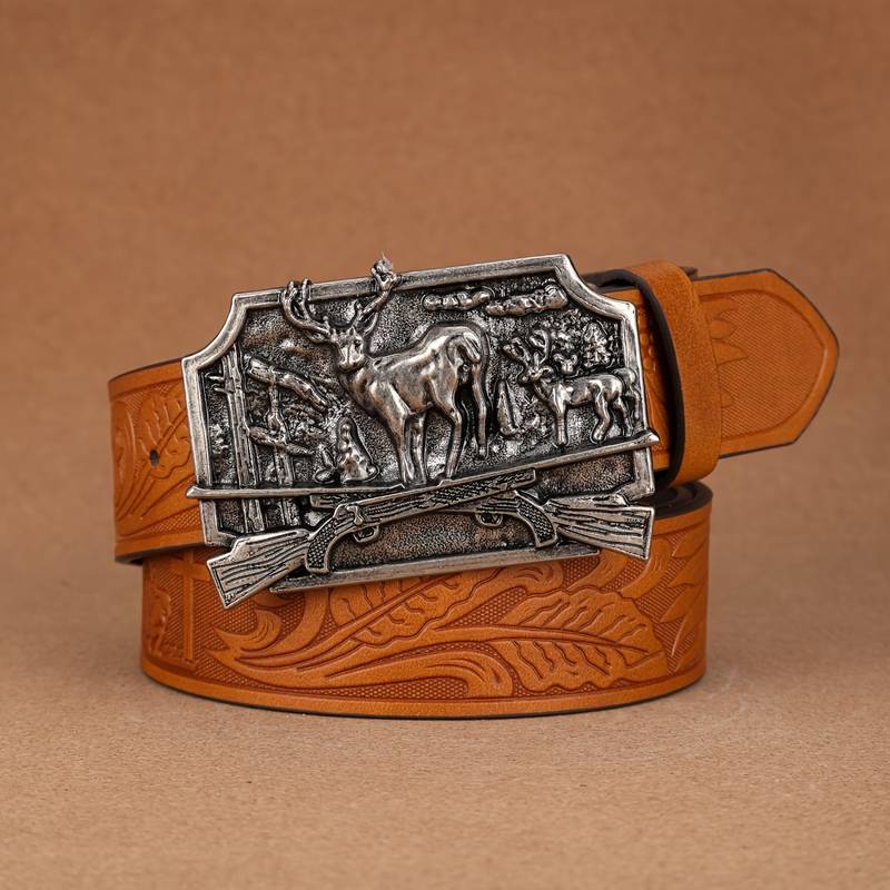 YCMI Cintura Da Cowboy Occidentale Con Incisione Floreale – Per Donna E Uomo, Fibbia Regolabile In Metallo, Adatta A Girovita 71-96 Cm, Per Jeans E Gonne