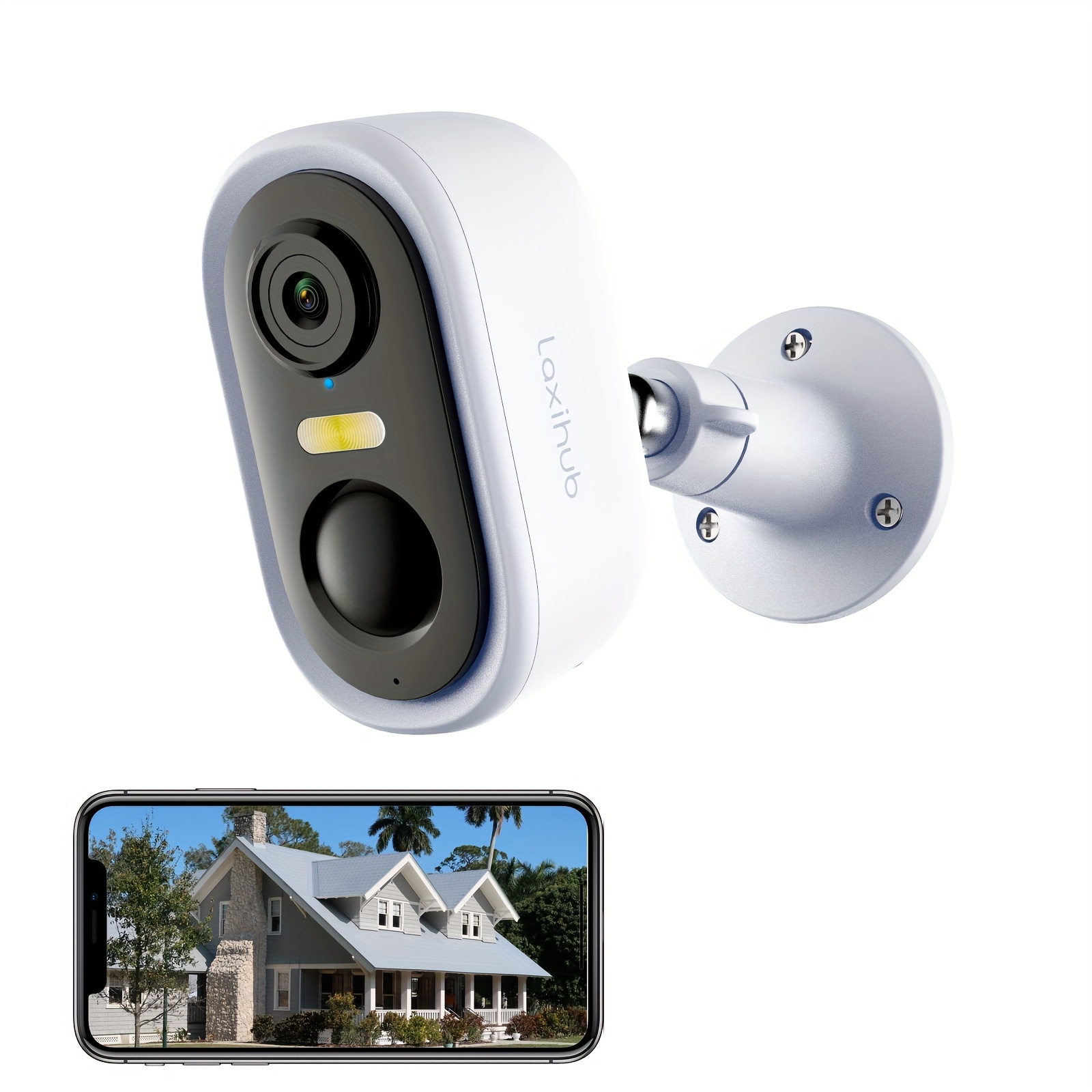 TEMU Solar Powered Outdoor Wireless Security Camera, 1296p Fhd, 3mp Fhd Video Resolution, Battery Powered Cctv Camera 2.4ghz Wifi Camera For Home