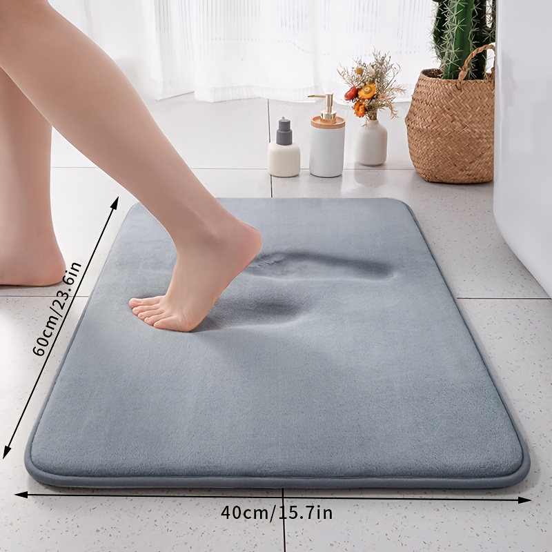 TEMU Bathroom Anti-slip Mat, Bath Rug, Toilet Mat, Fleece Surface Memory Foam Interior, Soft Comfortable Non-slip Thickened, Machine Washable And