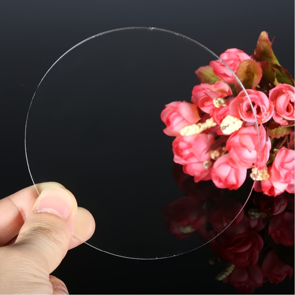 TEMU 9pcs Clear Acrylic Round Plates, 1/8" Thick - Smooth Protective Film, Transparent & Durable For Industrial Use