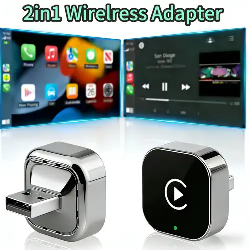 VANBAR Adattatore Android Auto Wireless e Carplay 2 IN 1, Apple Car play Wireless Adapter Dongle per iOS, USB-A e USB-C Plug and Play, adatto per auto con AA e Carplay VANBAR Adattatore Android Auto Wireless e Carplay 2 IN 1, Apple Car play Wireless Adapter Dongle per iOS, USB-A e USB-C Plug and Play, adatto per auto con AA e Carplay