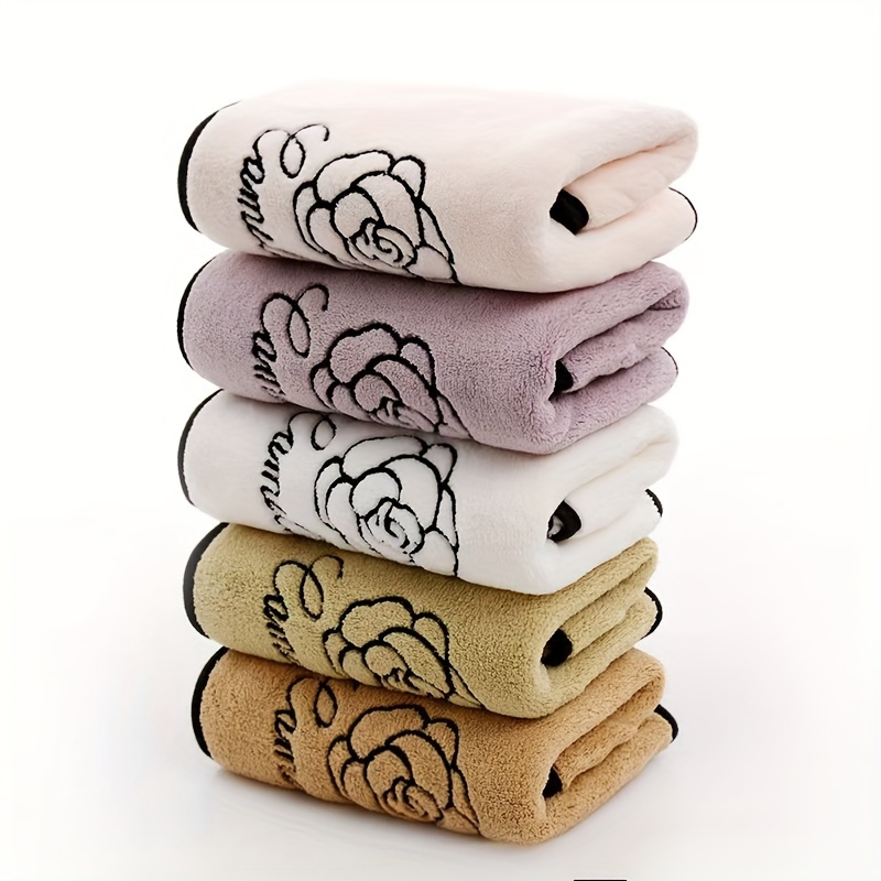 

Ultra- Fleece Hand Towel With Elegant Embroidery - , Absorbent & , 13.7x29.5in - Home Use Or As A Gift