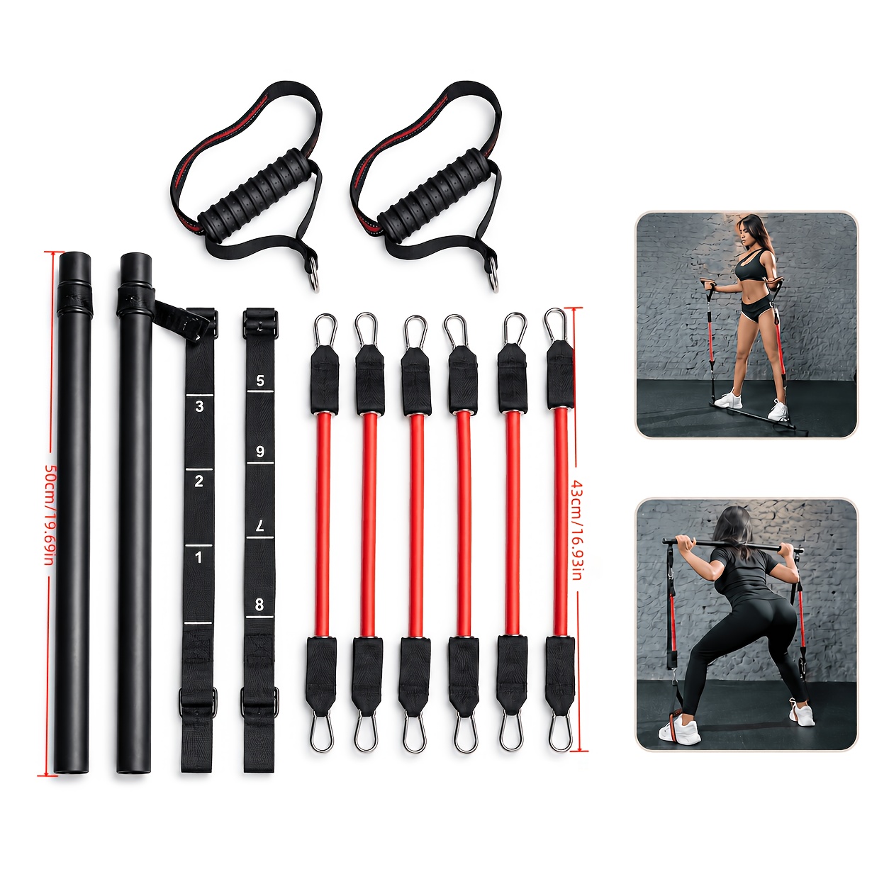 Pilates Bar Resistance Band for Strength Training