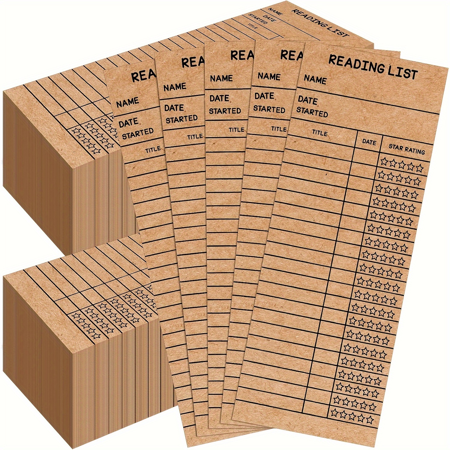 

Pack Reading Log Bookmarks - Paper Material Personal Library With Star Rating System For And Reading Enthusiasts