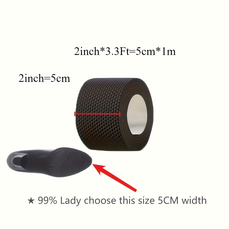 Yitape Self-adhesive Sole Repair Tape, Non-slip Noise-reducing Sole Protector, High Heels, Sneakers And Sandals, In 2-inch And 4-inch Widths; .3-foot Roll Cut To Size Your Needs.
