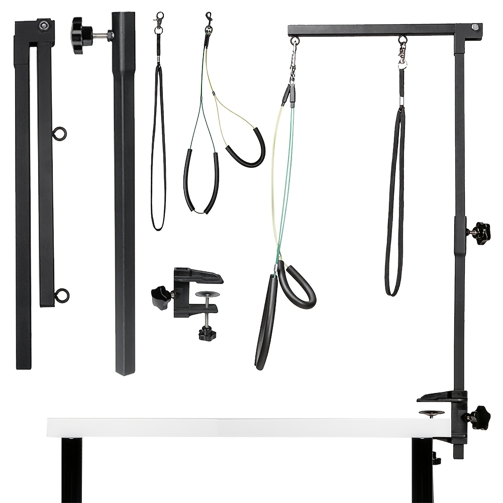 TEMU Dog Grooming Arm- 35" Dog Grooming Table Arm With Clamp And Post, Loop , No Sit Haunch Holder Grooming Restraint For Small& Medium Dogs