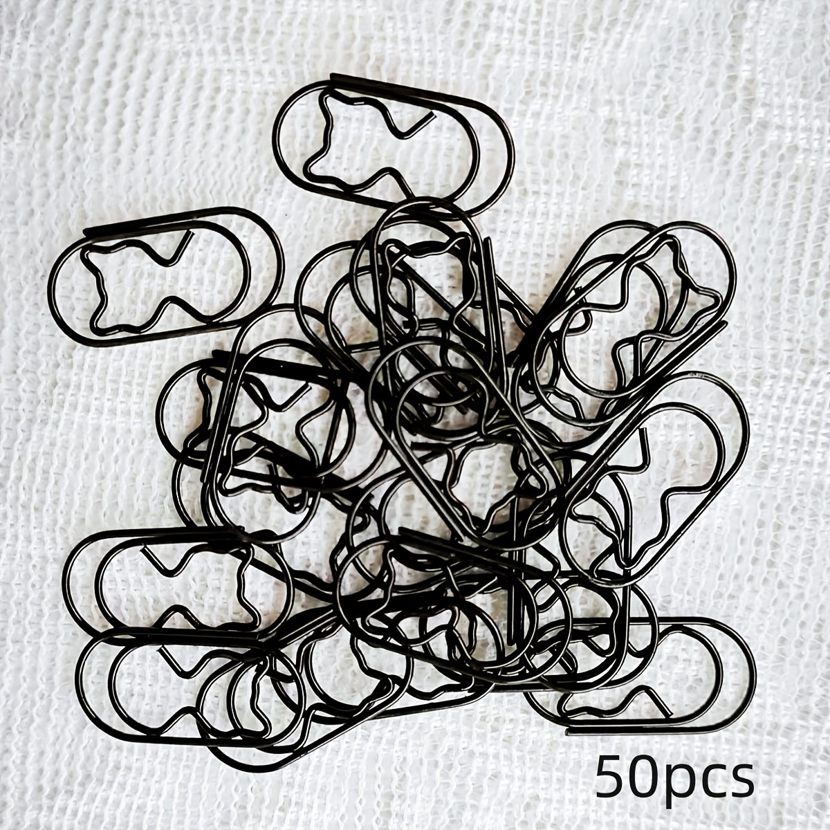 30/50pcs Black Metal Paperclips, Creative Paperclips For Planner As Paper Organize Office Supplies