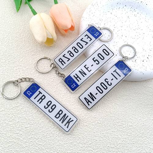 2d flat 2d flat personalized eu windmill license plate keychain in 2 customizable letters durable acrylic key anti loss tag with 28 types of for customization backpacks gifts party favors