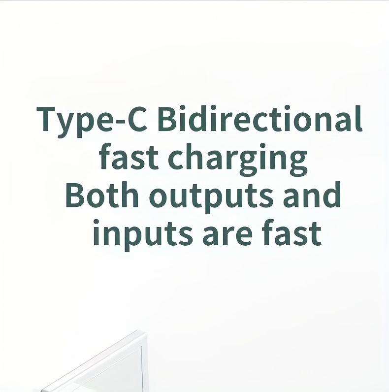 портативный внешний аккумулятор с быстрой зарядкой 10000/ fast charging, 2 usb 3.0 type-  pd4, сверхбыстрая зарядка 22.5w, компактный и     для использования на открытом воздухе, портативный внешний аккумулятор, зарядка на открытом воздухе,   зарядное устройство, высокопроизводительное зарядное устройство, power bank Детали 4