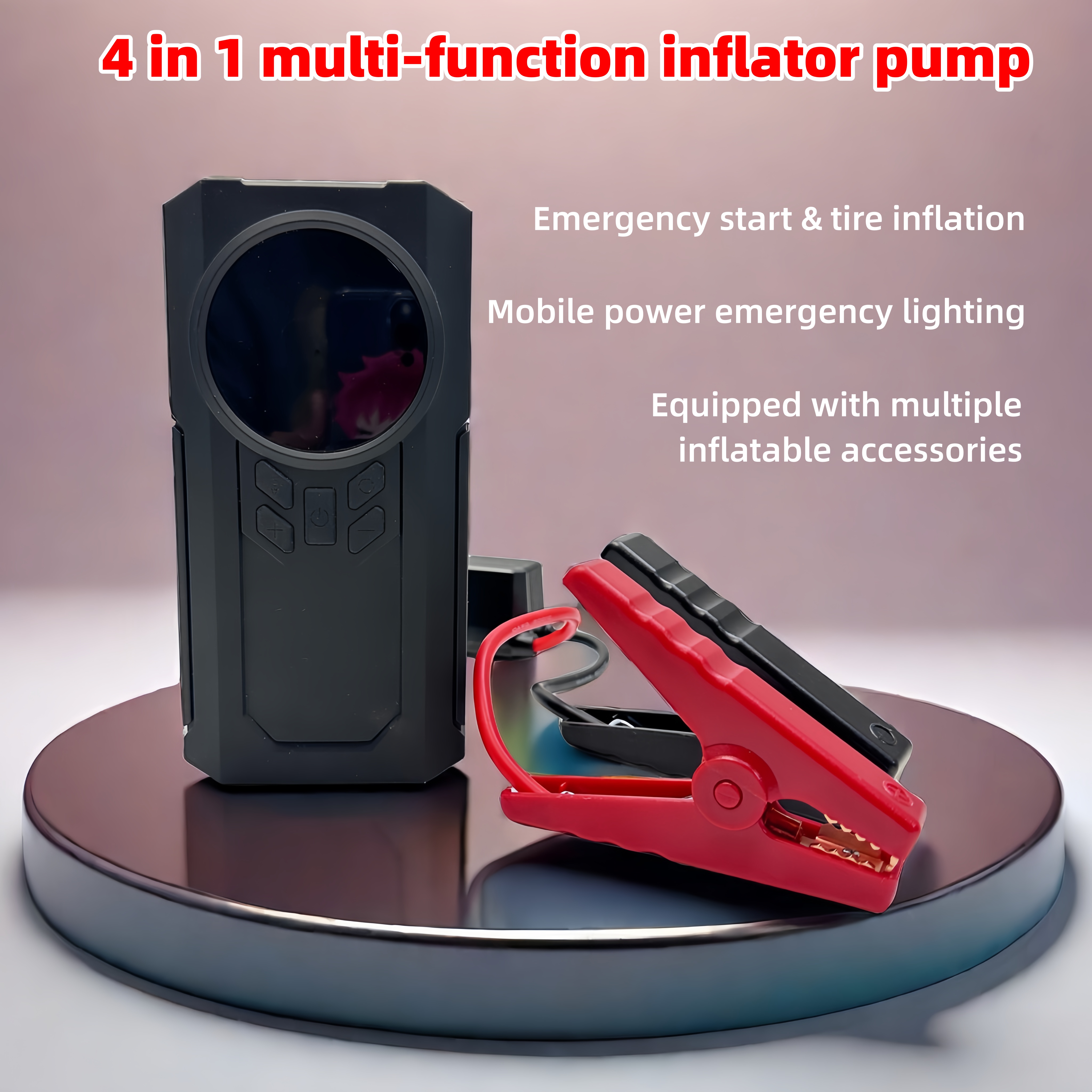 4 in 1 Car Emergency Start Power Supply Air Pump Integrated - Temu