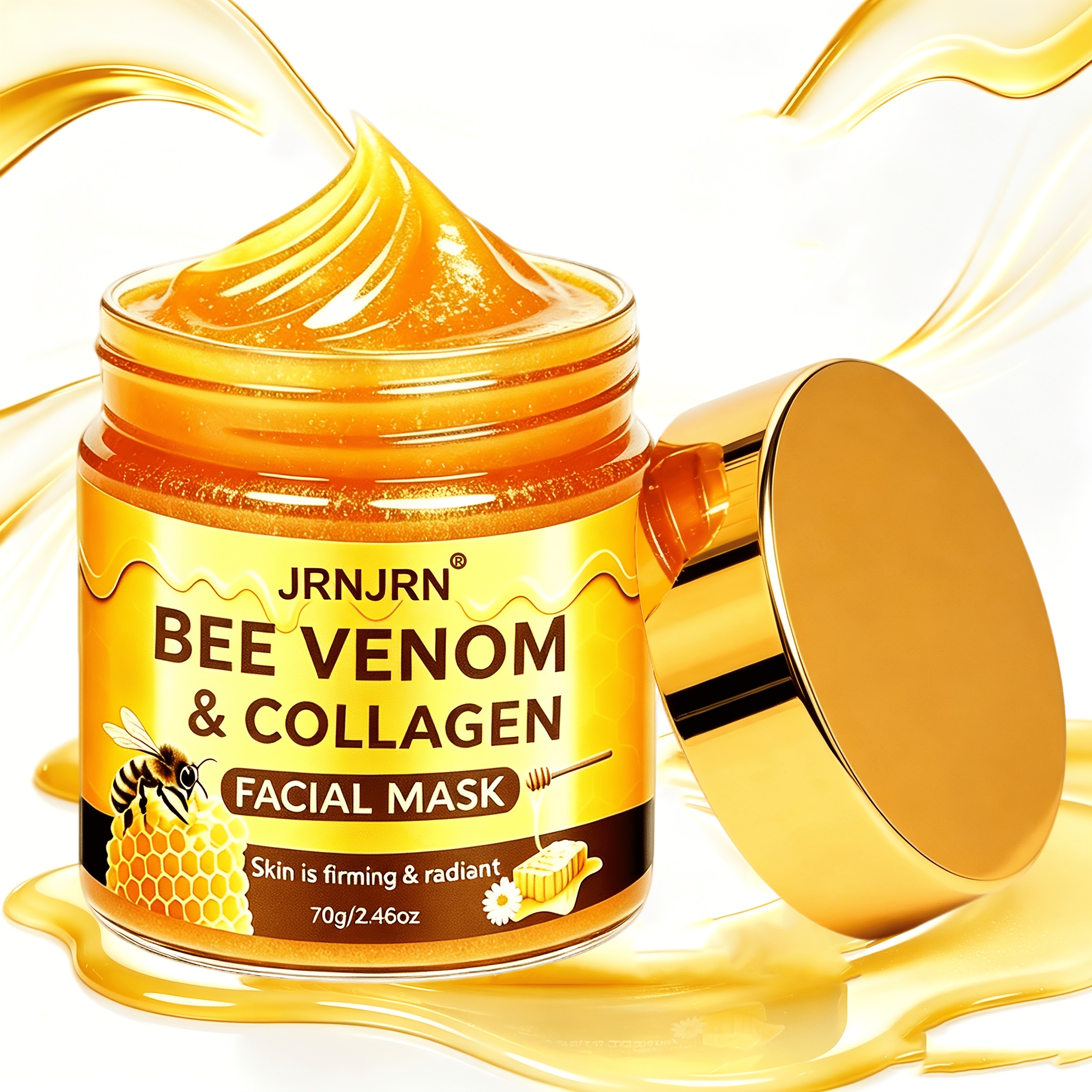 Image of Bee Venom&collagen Facial Mask, Moisturizing, , Tightens And Lifts, Designed For Coarse Pores And Loose Skin. Korean Skincare Products, Facial Care, High-end Skincare Facial Mask,skin Is Firming &
