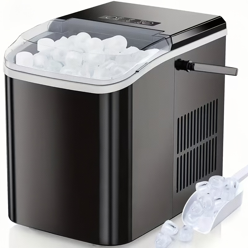 

Ice Makers Countertop, Nugget Portable Ice Machine, 9 Bullet Ice Cubes In 6 Mins, 26.5lbs In 24hrs Self-cleaning With Carry Handle, Basket, Scoop For Home, Kitchen/party/camping/rv