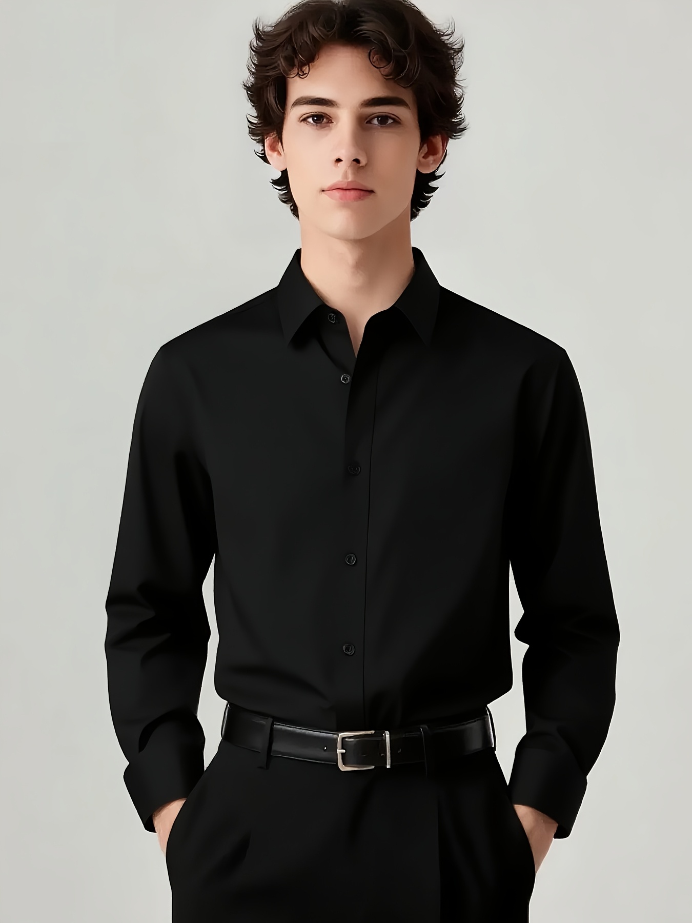 Camisas Formales para Jóvenes - Manga Larga, Cómodas y Transpirables con Botones y Elásticas - Ajuste Clásico y Delgado para Eventos Formales, Escuela - Tallas Regulares, Grandes y Altas para Estudiantes Adolescentes