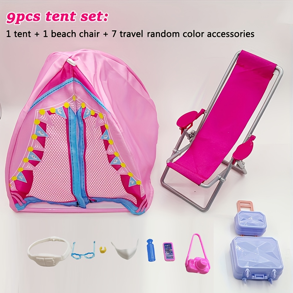 Image of 2/7/9pcs Doll Camping Additions, Mini Chair Playhouse, Outdoor Travel Game Toy, Fashion Doll Decor, Birthday Christmas Gift Dollhouse Toys (multi-item Party Favor Packs)