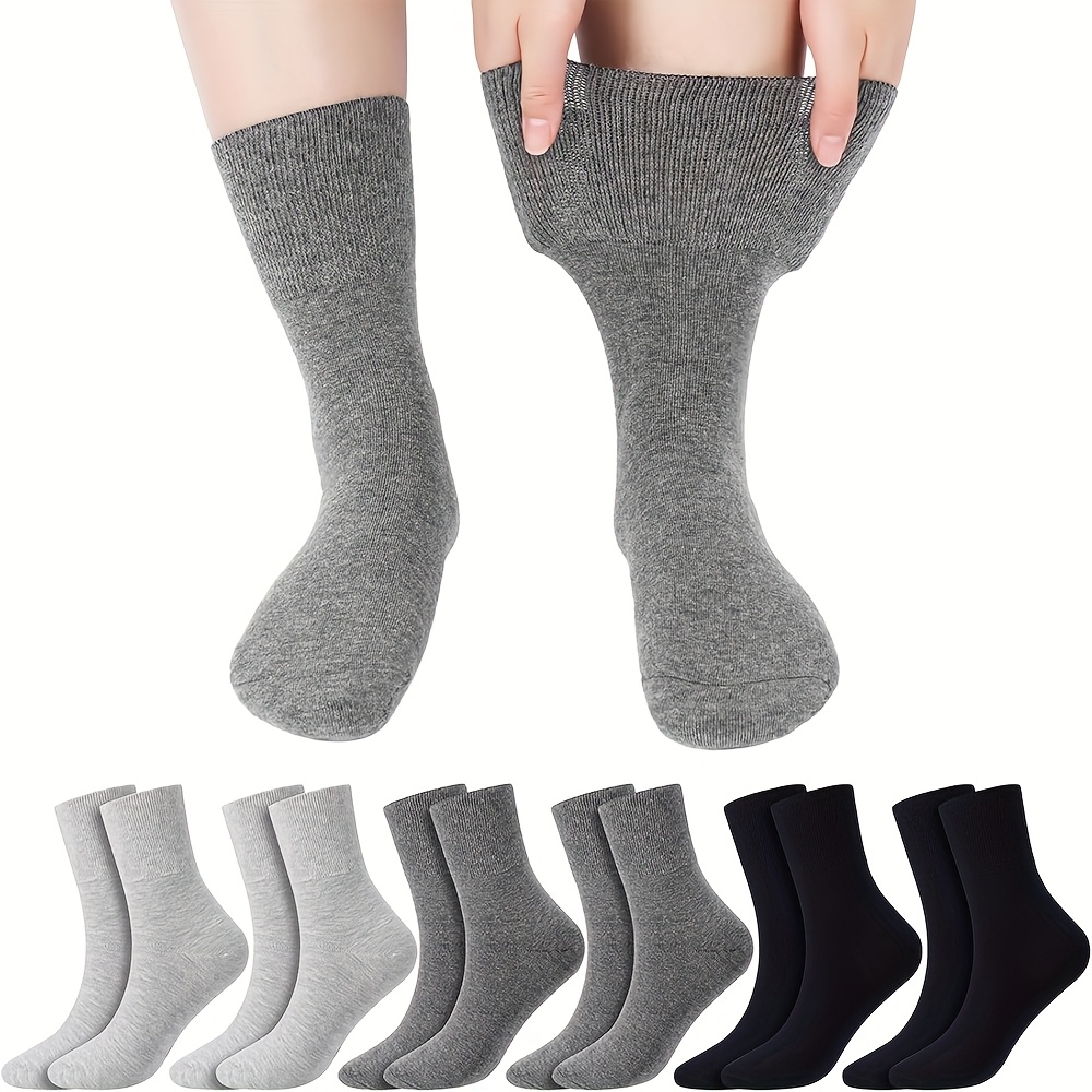 6 pairs diabetic socks extra loose seamless toe elastic cuff non binding top suitable for elderly unisex gift