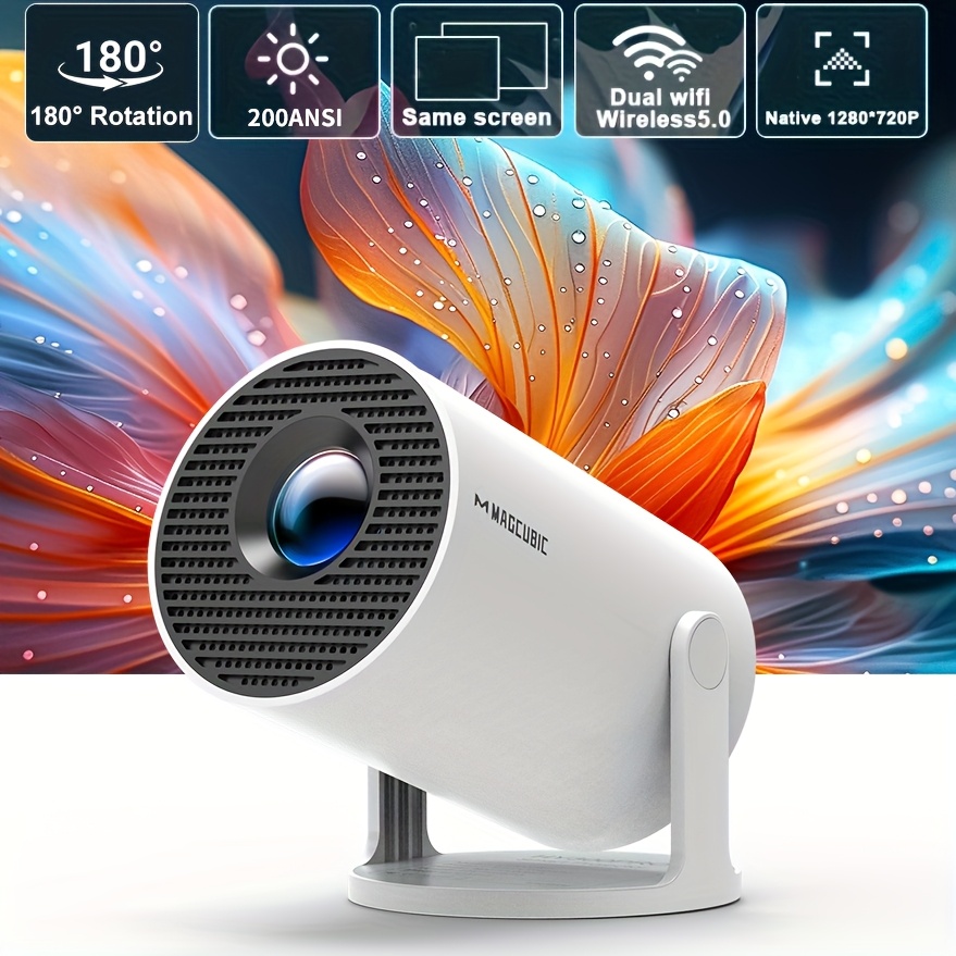 Novo Projetor Android 200ANSI WiFi6 Full HD 1080P