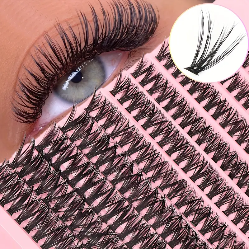 fengxiu eyelash 200 clusters 3d dd mixed lengths reusable diy self application d 10 16mm 0 05mm thickness natural extra thick styles multi pack beginner friendly assorted packaging individual cluster lashes for natural anime makeup looks details 9