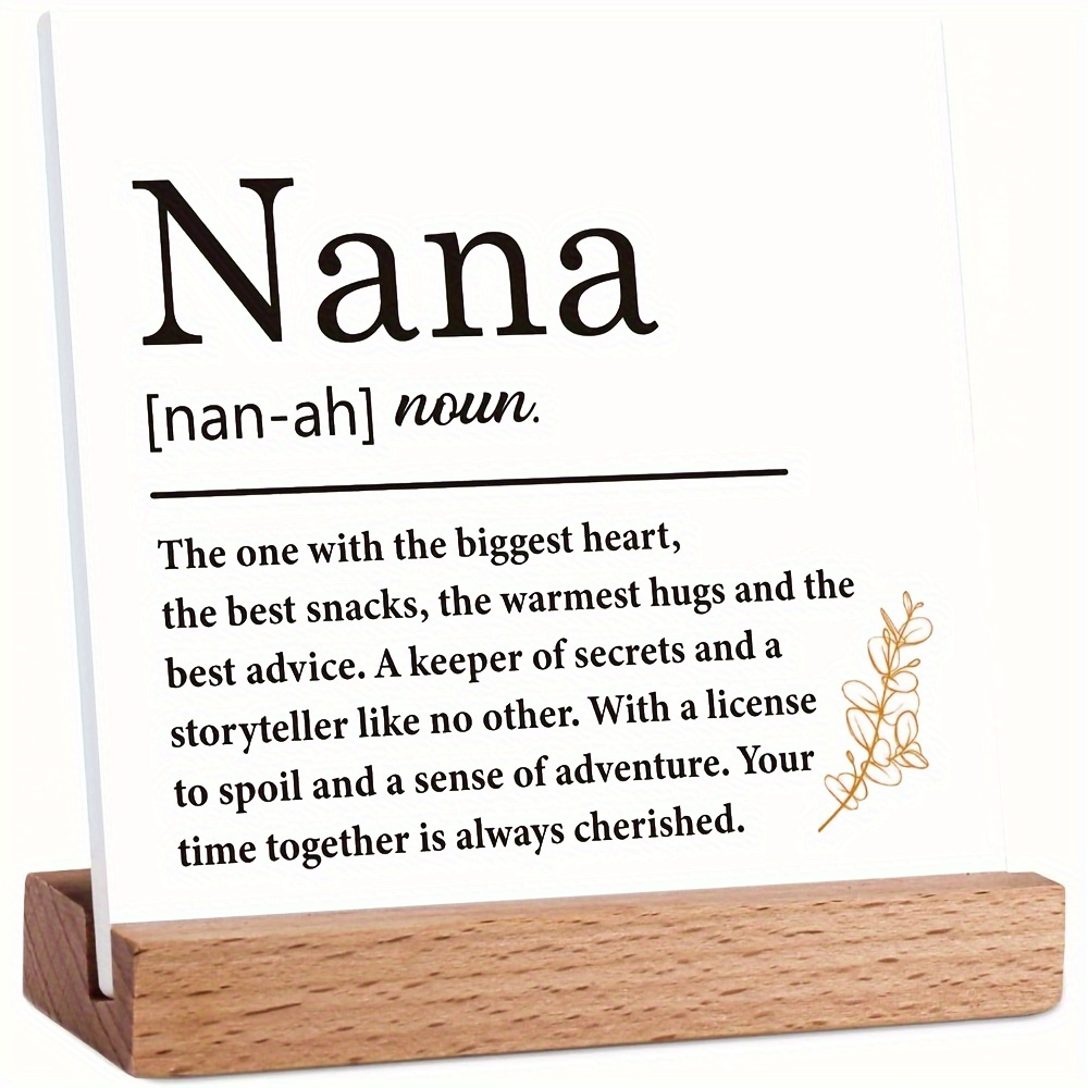 

1pc Nana Definition Gifts, Mothers Day Gift For Grandma, Grandmother Birthday Gifts For Nana, Best Nana Gifts From Granddaughter Grandson, Mother's Day Gifts For Nana-nana Definition Plaque