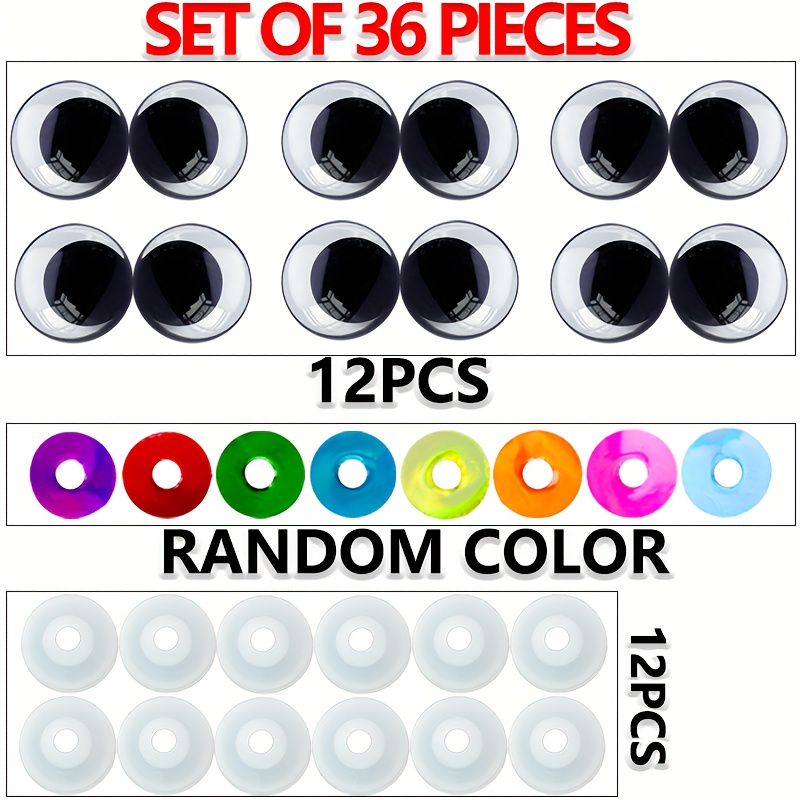 36pcs Of 12-25mm 3d Dimensional Resin Doll Eyes, Safe Plastic Craft Eyes, Suitable For Weaving And Crochet Projects, Doll Additions For Hobbyists, And Festive Decorations