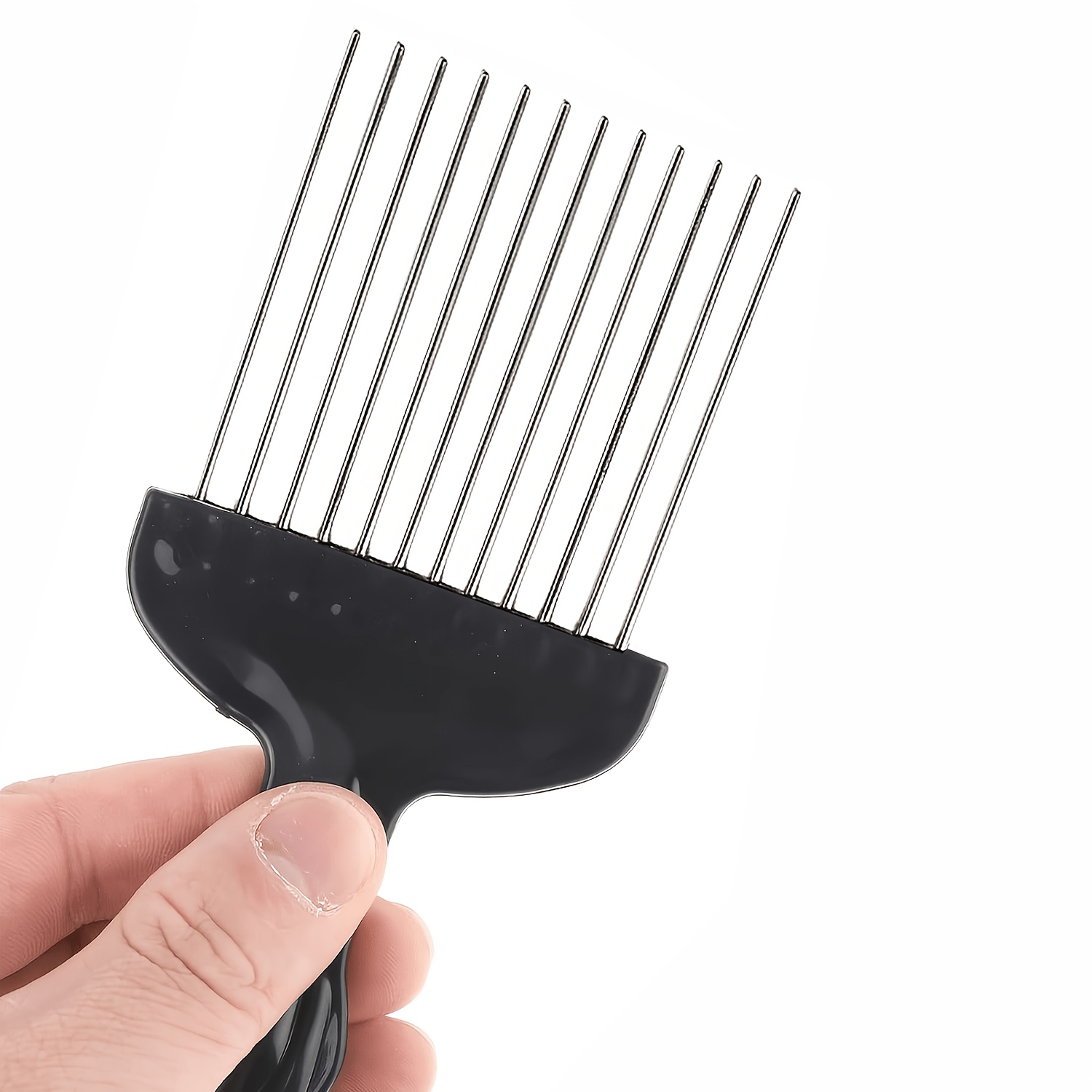 TEMU 1 pieza Peine afro metálico, herramienta mágica de para el cabello, horquilla metálica y resistente para desenredar y peinar, peine horquilla