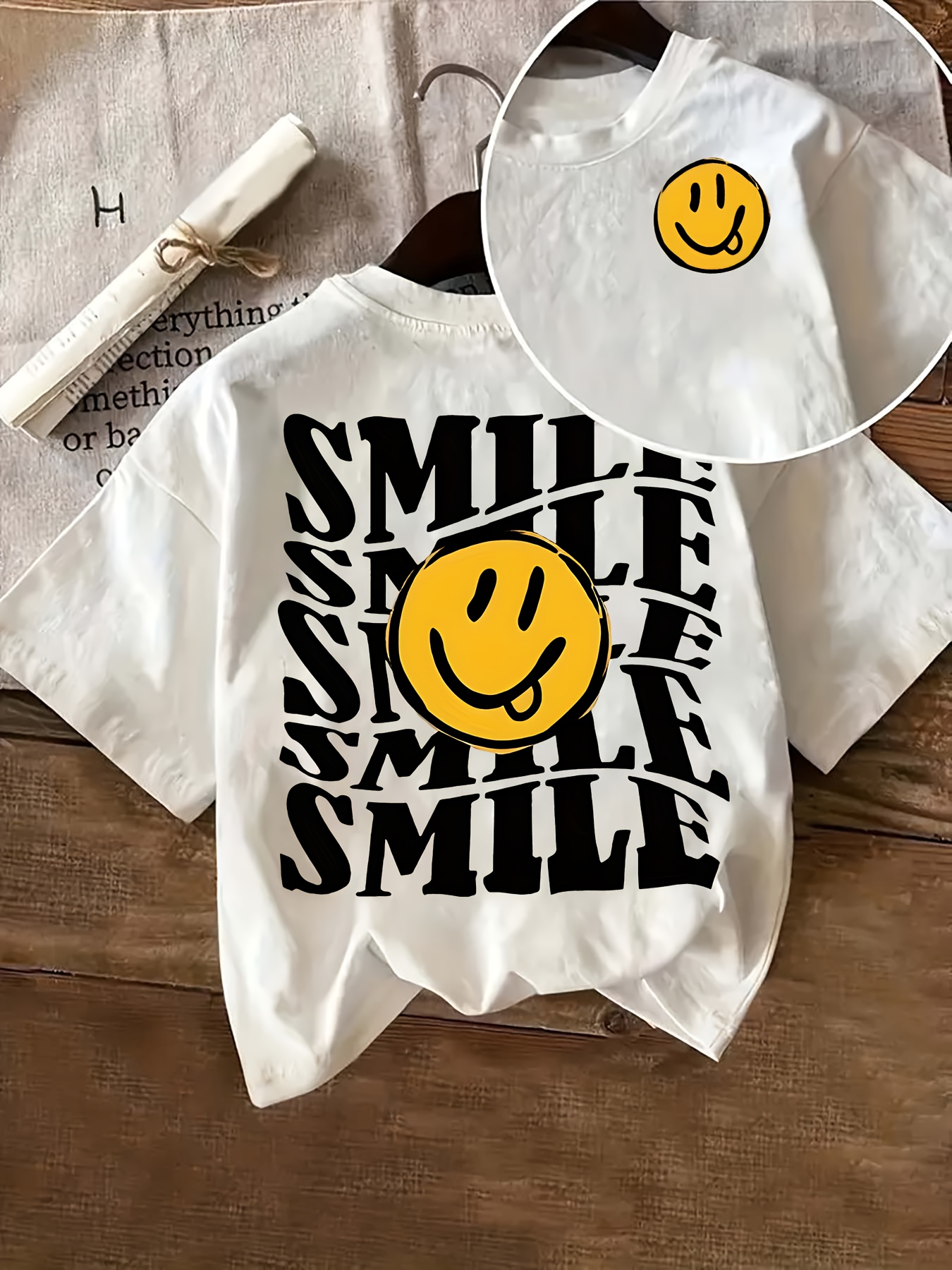 camiseta casual manga corta mujer estampado smile Temu El Salvador