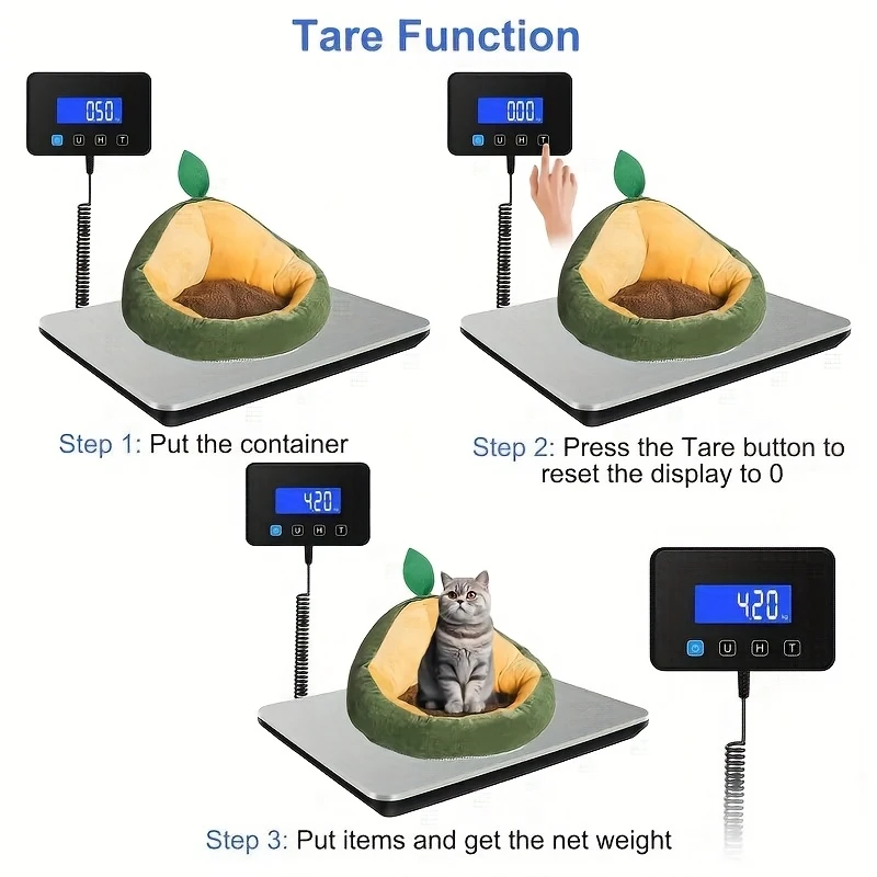 scale 440lbs 0 sleek metallic with hold function usb battery powered ideal for packages small business home use details 3