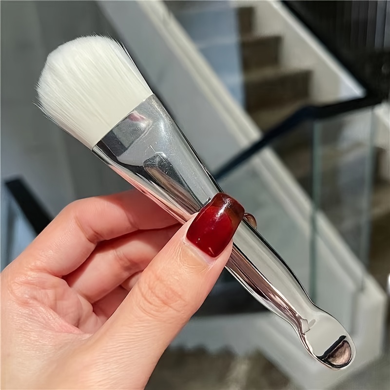 Double-headed Soft Brush For Masks With A Spoon, Designed For Applying Creams And Masks