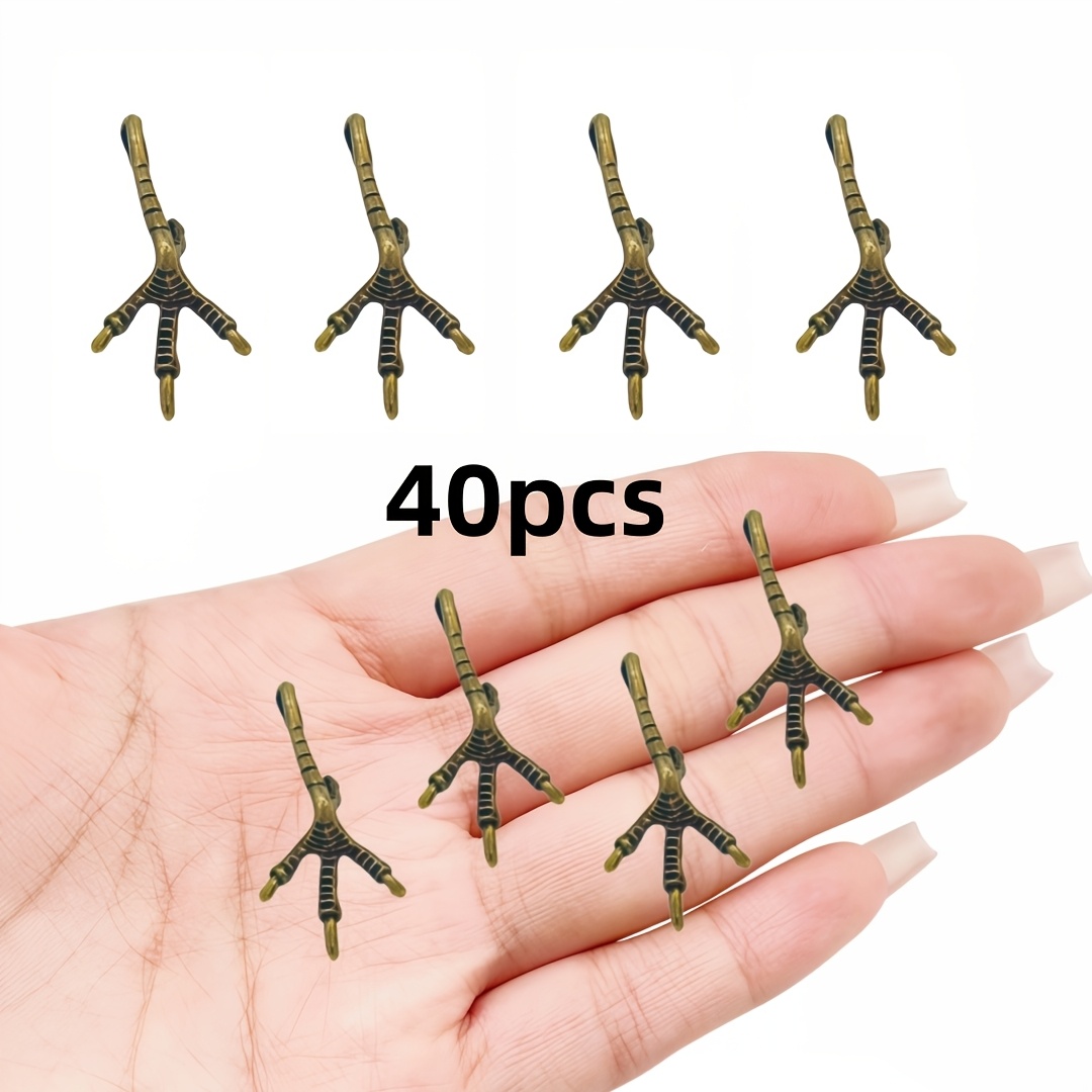 TEMU 40pcs Of Vintage Punk Eagle Claw Pendants - Classic Men's Motorcycle Rider Hip-hop Rock Party Decorations