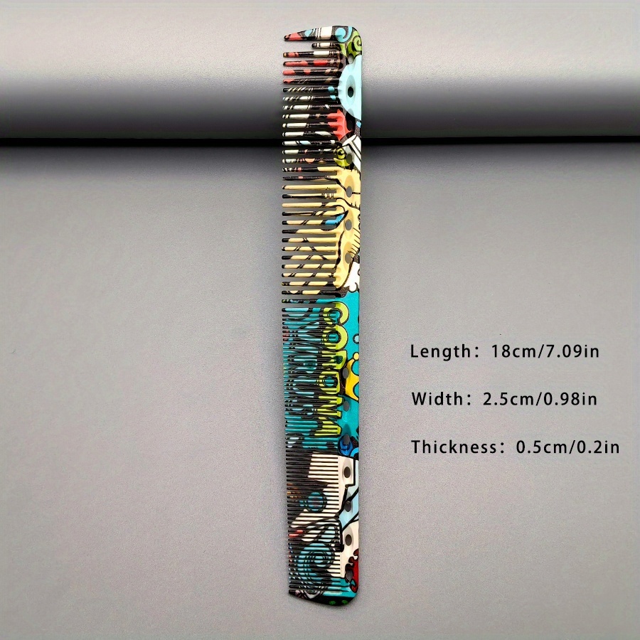 TEMU 1pc Individual Hairdresser Comb, Personalized Exquisite Pattern Double-sided Small Comb, Length 18cm Suitable For Short Hair Trimming And