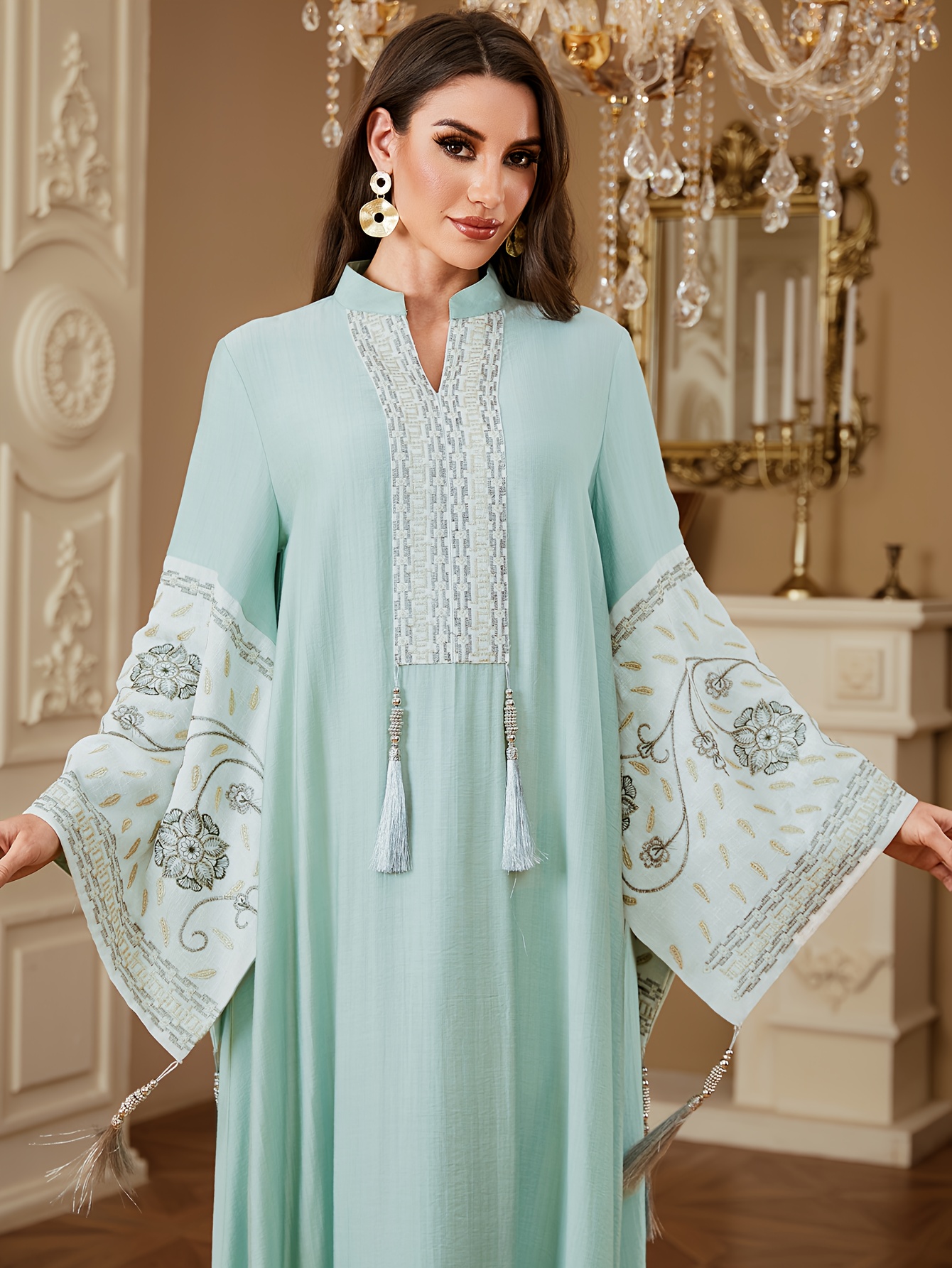 chinese dress ladies Amazon.com: Kaftan Dresses for Women Floral Print Long Robe Ramadan Abaya  Maxi Dress Long Sleeve Muslim Eid Outfits Turkish Prayer Clothes Arabic  Pakistani Ethnic Dresses Islamic Robe Purple Medium : Clothing, Shoes main image 1