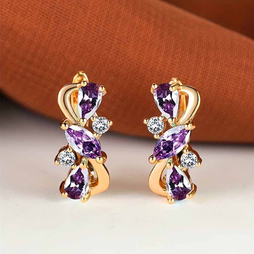 Luxurious Teardrop Marquise Cut Synthetic Zirconia Dangle Earrings