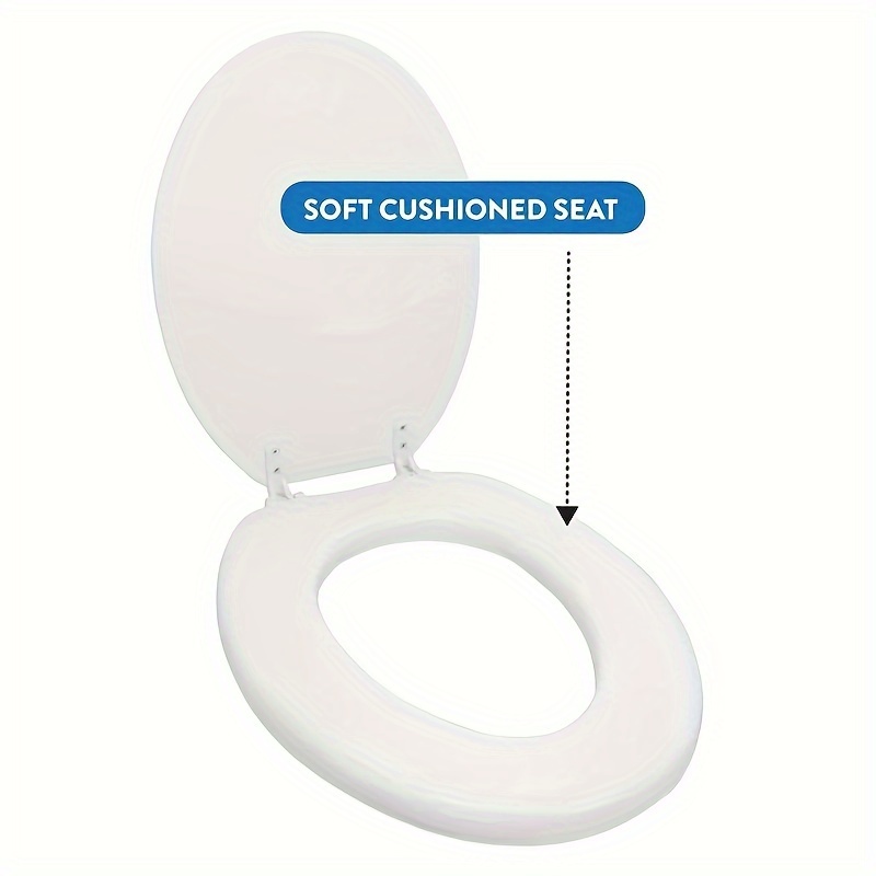 

Extra Soft Round Toilet Seat With Easy Clean & Change Hinge, Padded (white)*(blue)*brown