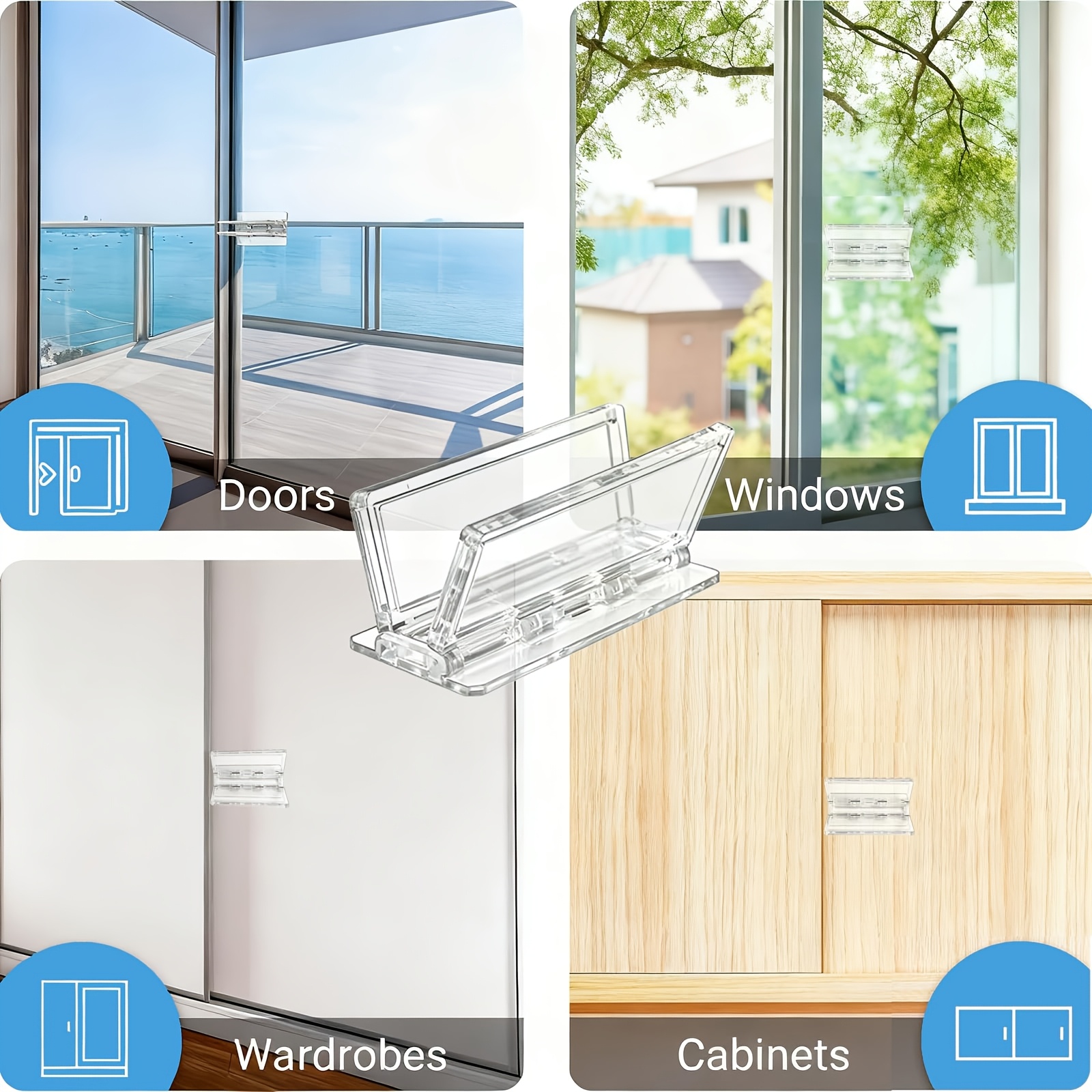 Sliding Door Lock for Glass Doors & Windows, Easy Installation